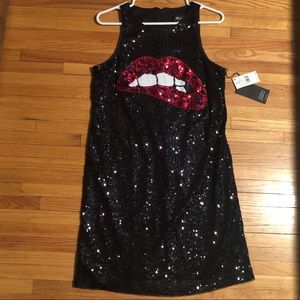Aidan Mattox Sequin Biting Lips Dress SZ 10 NWT 💋